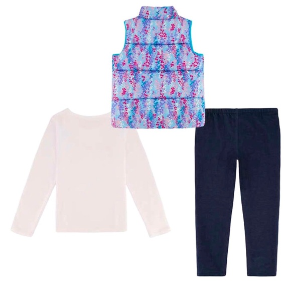 Girls 3pc Set Spyder Set Vest + Leggings + long Sleeve Shirt Blue Size 4T, 6 NWT - Picture 7 of 8